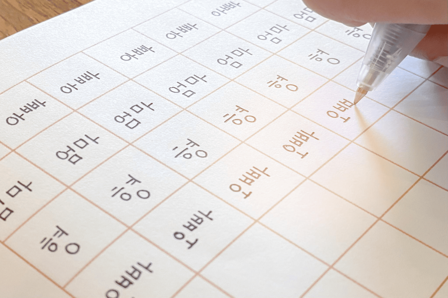 Beginner Hangul programme — students learning Korean characters